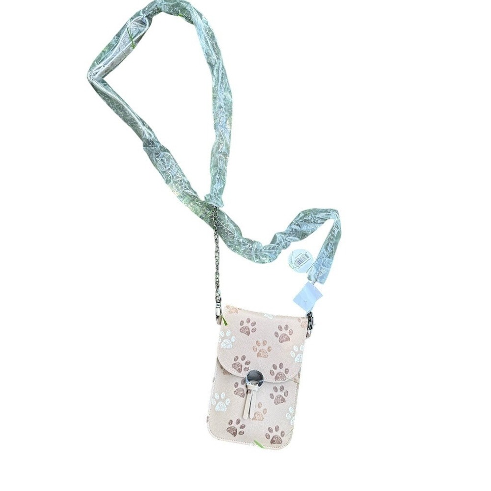Save The Girls RFID Touch Screen Crossbody Cell Phone Purse Paw Print RFID block